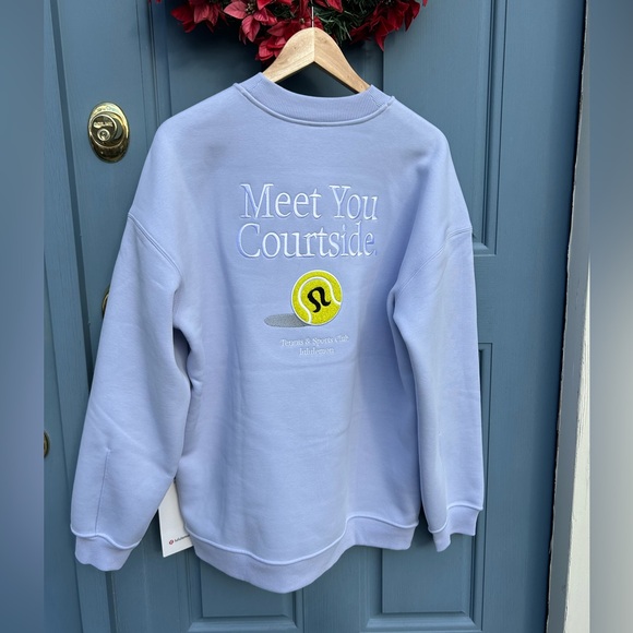Lululemon Serene Blue Sweatshirt Big Cozy Oversized Pullover Tennis medium - Picture 11 of 17